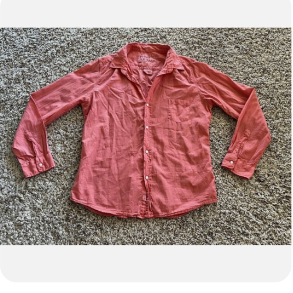 Frank & Eileen Barry Pink Coral Women's Button Up Shirt Size XL